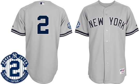 Derek Jeter New York Yankees gray jersey