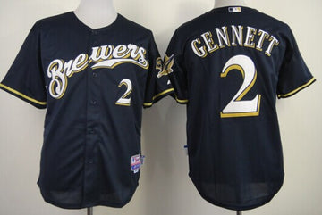 Scooter Gennett Milwaukee Brewers navy jersey