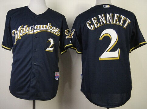 Scooter Gennett Milwaukee Brewers navy jersey