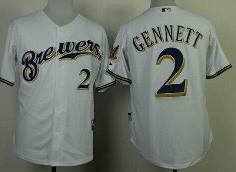 Scooter Gennett Milwaukee Brewers white jersey