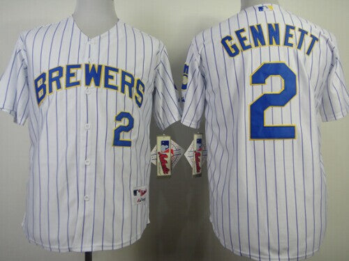 Scooter Gennett Milwaukee Brewers white jersey