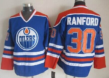Bill Ranford Edmonton Oilers royal Throwback jersey