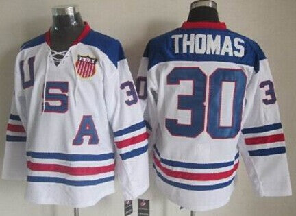 Tim Thomas Team USA Hockey white jersey