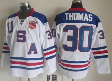 Tim Thomas Team USA Hockey white jersey