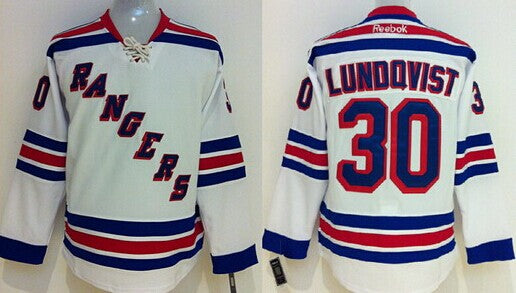 Henrik Lundqvist New York Rangers white jersey