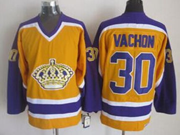 Rogie Vachon Los Angeles Kings yellow Throwback jersey