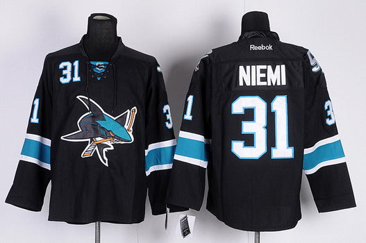Antti Niemi San Jose Sharks black Third jersey