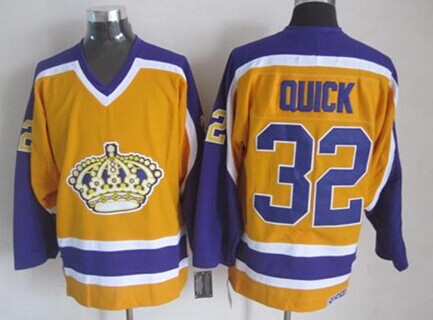 Jonathan Quick Los Angeles Kings yellow Throwback jersey