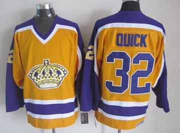 Jonathan Quick Los Angeles Kings yellow Throwback jersey
