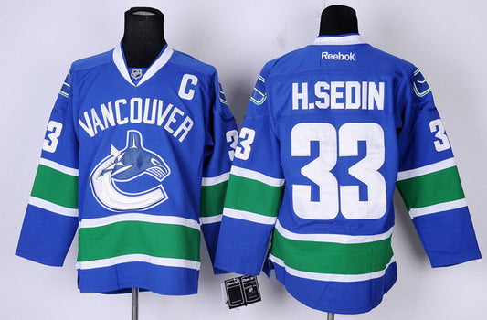 Henrik Sedin Vancouver Canucks blue jersey