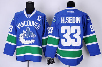 Henrik Sedin Vancouver Canucks blue jersey