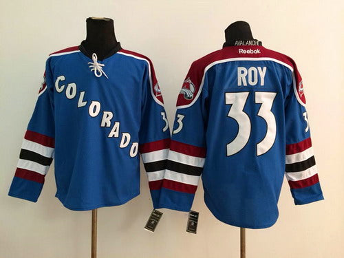 Patrick Roy Colorado Avalanche blue Third jersey