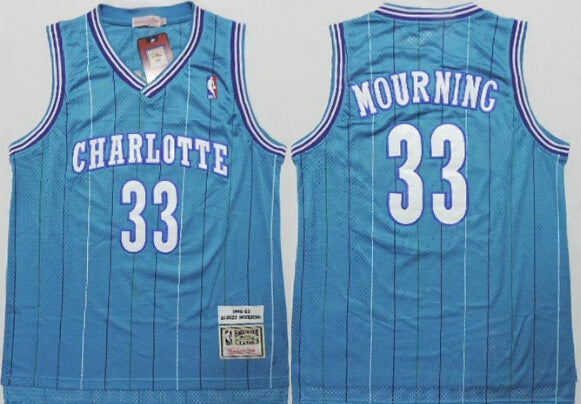 Alonzo Mourning Charlotte Hornets green Throwback jersey