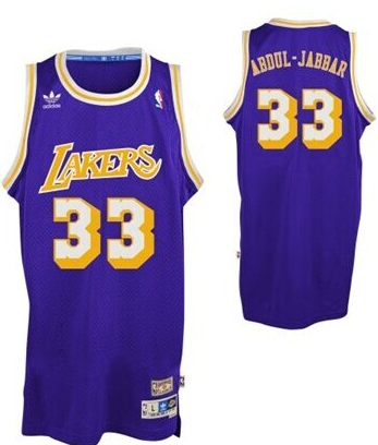 Kareem Abdul-Jabbar Los Angeles Lakers purple Throwback jersey