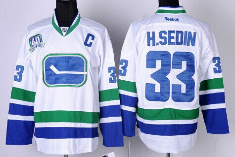 Henrik Sedin Vancouver Canucks white Third jersey