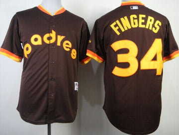 Rollie Fingers San Diego Padres brown jersey
