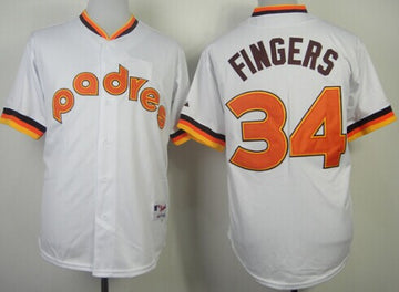 Rollie Fingers San Diego Padres white jersey