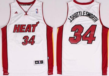 Blank J.Shuttlesworth Nickname Miami Heat white jersey