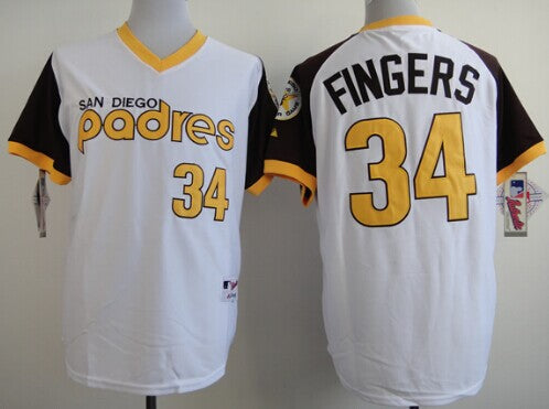 Rollie Fingers San Diego Padres white jersey