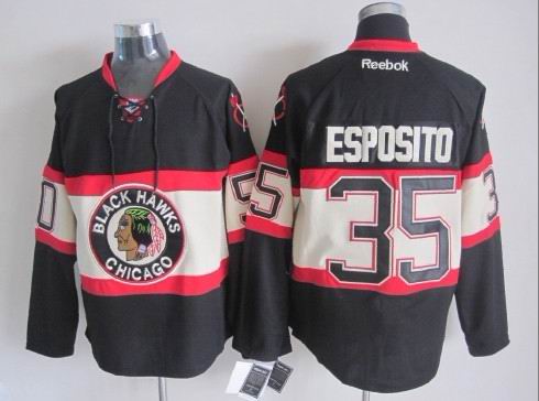 Tony Esposito Chicago Blackhawks black Third jersey