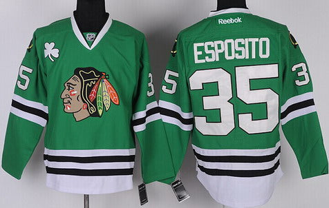 Tony Esposito Chicago Blackhawks green jersey