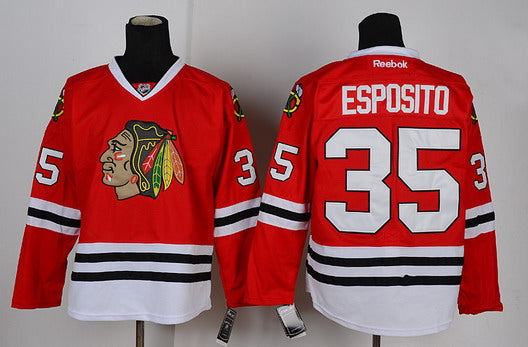 Tony Esposito Chicago Blackhawks red jersey