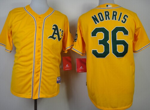 Derek Norris Oakland Athletics yellow jersey