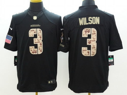 Nike Russell Wilson Seattle Seahawks black Salute To Service jersey