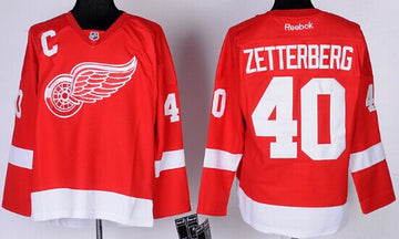 Henrik Zetterberg Detroit Red Wings red jersey
