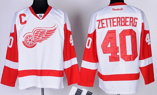 Henrik Zetterberg Detroit Red Wings white jersey