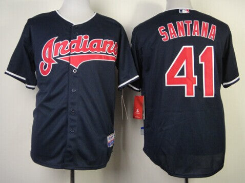 Carlos Santana Cleveland Guardians navy jersey