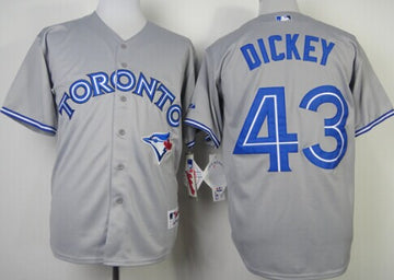 R.A. Dickey Toronto Blue Jays gray jersey