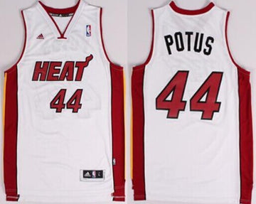 Blank Potus Nickname Miami Heat white jersey