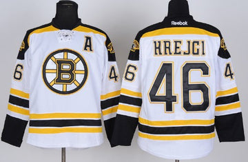 David Krejci Boston Bruins white jersey