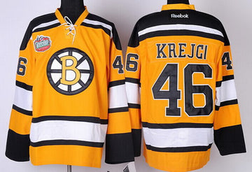 David Krejci Boston Bruins yellow jersey