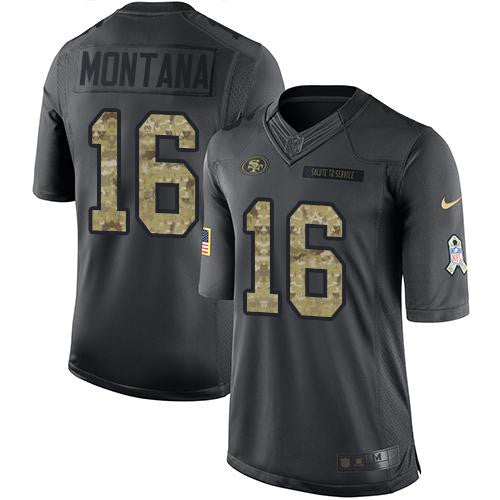 Joe Montana San Francisco 49ers black Salute To Service jersey