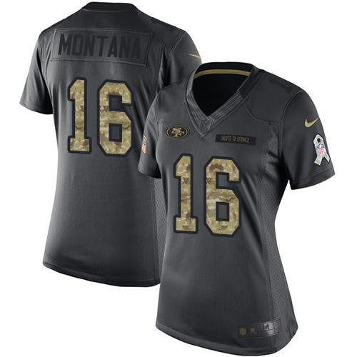Joe Montana San Francisco 49ers black Salute To Service jersey