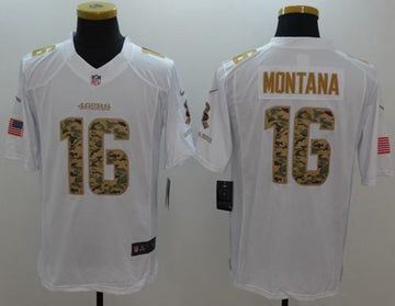 Joe Montana San Francisco 49ers white Salute To Service jersey