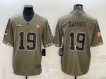 Deebo Samuel San Francisco 49ers olive Salute To Service jersey