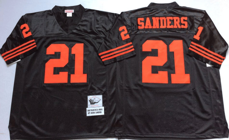 Deion Sanders San Francisco 49ers black Throwback jersey