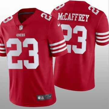 Christian McCaffrey San Francisco 49ers red Color Rush jersey