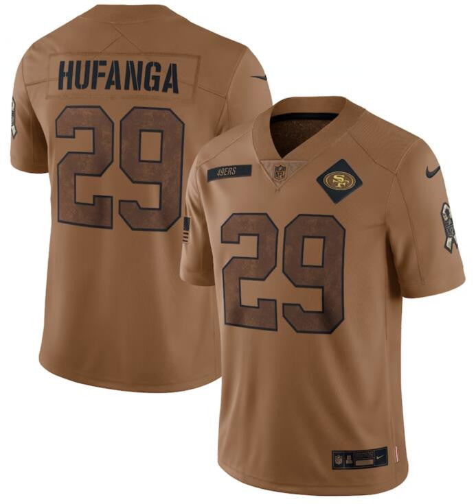 Talanoa Hufanga San Francisco 49ers brown Salute To Service jersey