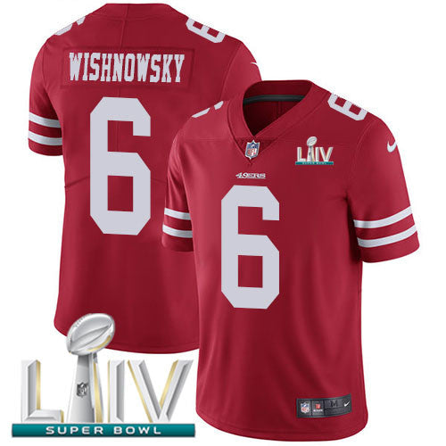 Mitch Wishnowsky San Francisco 49ers red Vapor jersey