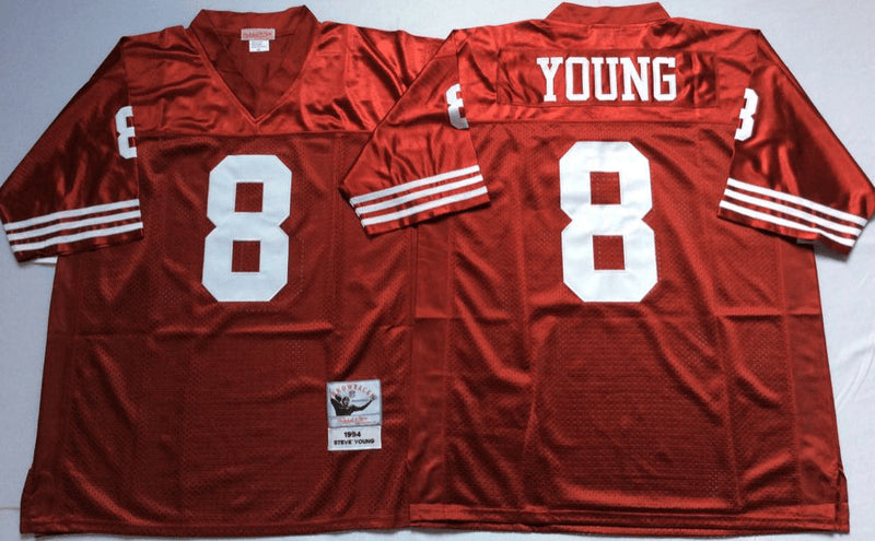 Steve Young San Francisco 49ers red Throwback jersey