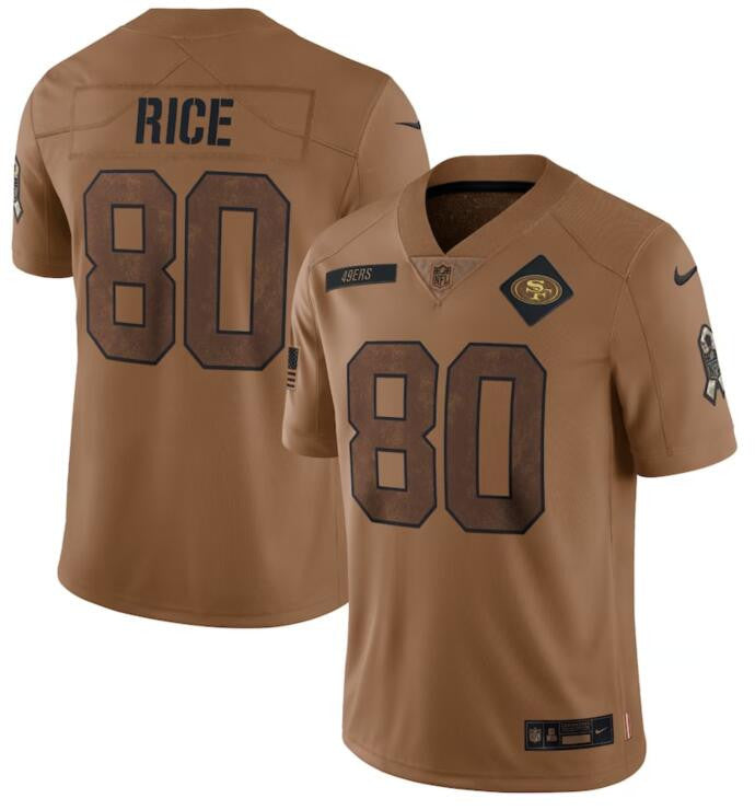 Jerry Rice San Francisco 49ers brown Salute To Service jersey