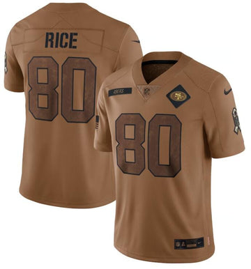 Jerry Rice San Francisco 49ers brown Salute To Service jersey