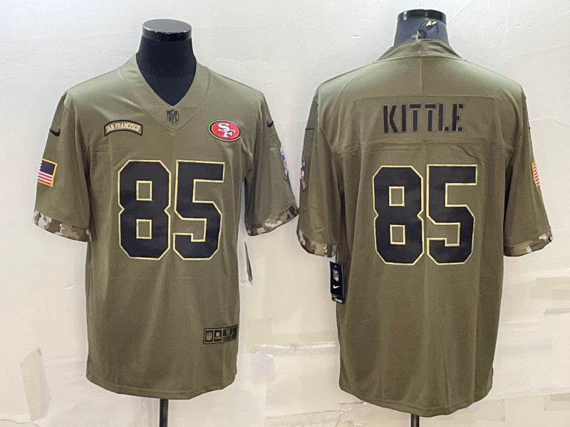 George Kittle San Francisco 49ers olive Salute To Service jersey