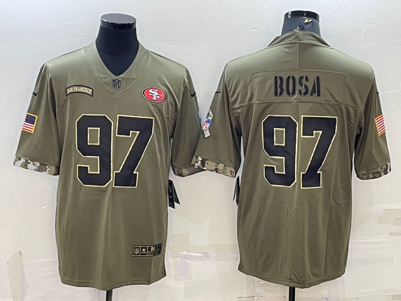 Nick Bosa San Francisco 49ers olive Salute To Service jersey
