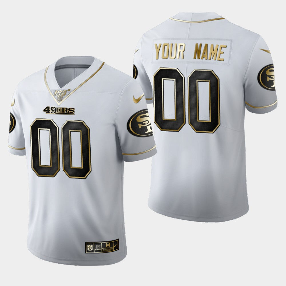 Custom San Francisco 49ers white Vapor jersey
