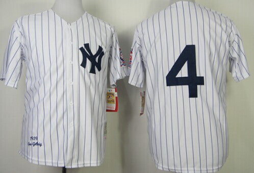Lou Gehrig New York Yankees white Throwback jersey